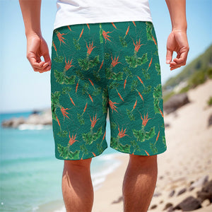 Watercolor Carrot Pattern Print Men's Cargo Shorts