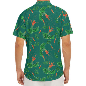 Watercolor Carrot Pattern Print Men's Deep V-Neck Shirt