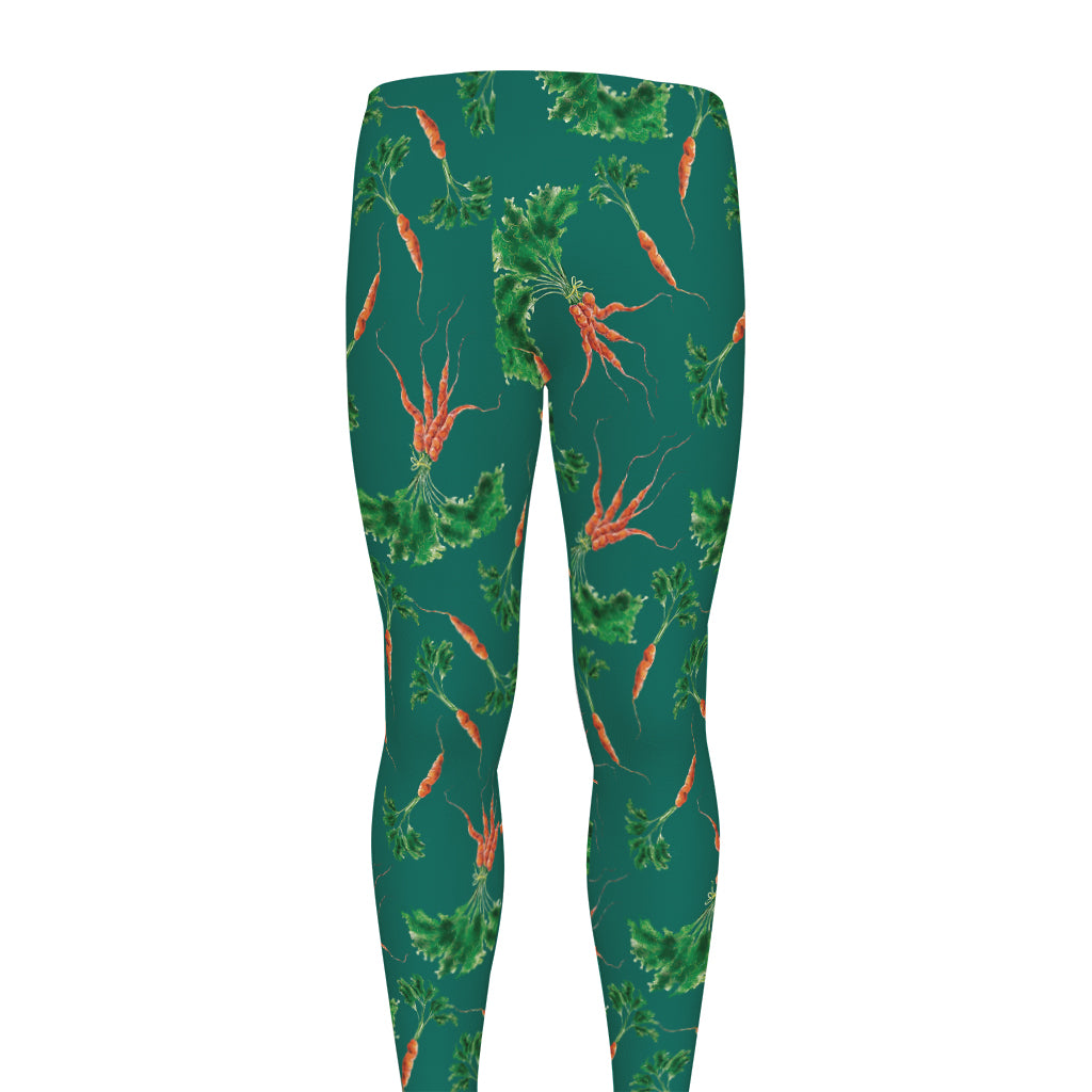 Watercolor Carrot Pattern Print Men's leggings