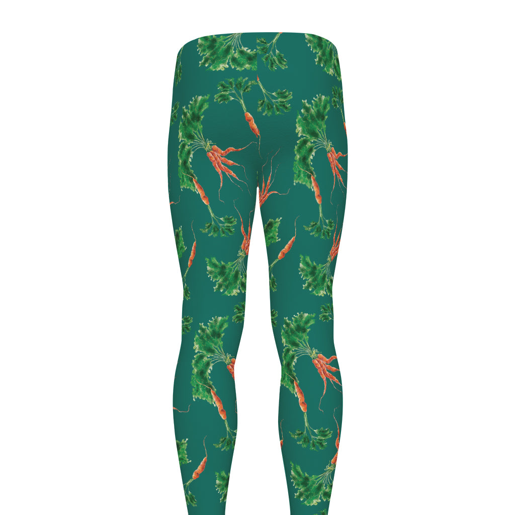 Watercolor Carrot Pattern Print Men's leggings