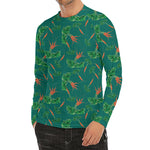 Watercolor Carrot Pattern Print Men's Long Sleeve Rash Guard