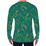 Watercolor Carrot Pattern Print Men's Long Sleeve T-Shirt