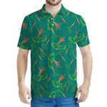 Watercolor Carrot Pattern Print Men's Polo Shirt