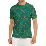 Watercolor Carrot Pattern Print Men's Short Sleeve Rash Guard
