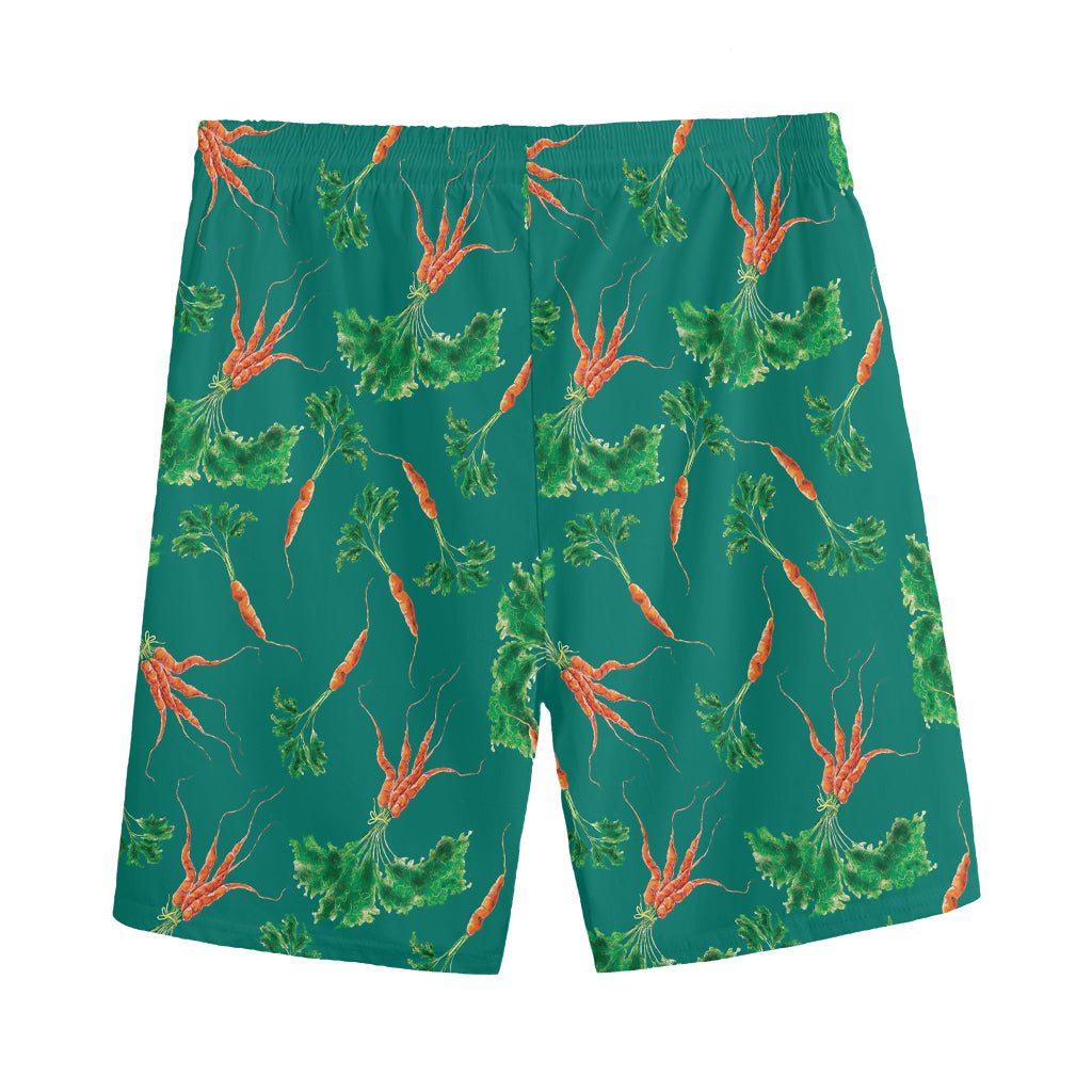 Watercolor Carrot Pattern Print Men's Sports Shorts