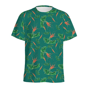 Watercolor Carrot Pattern Print Men's Sports T-Shirt