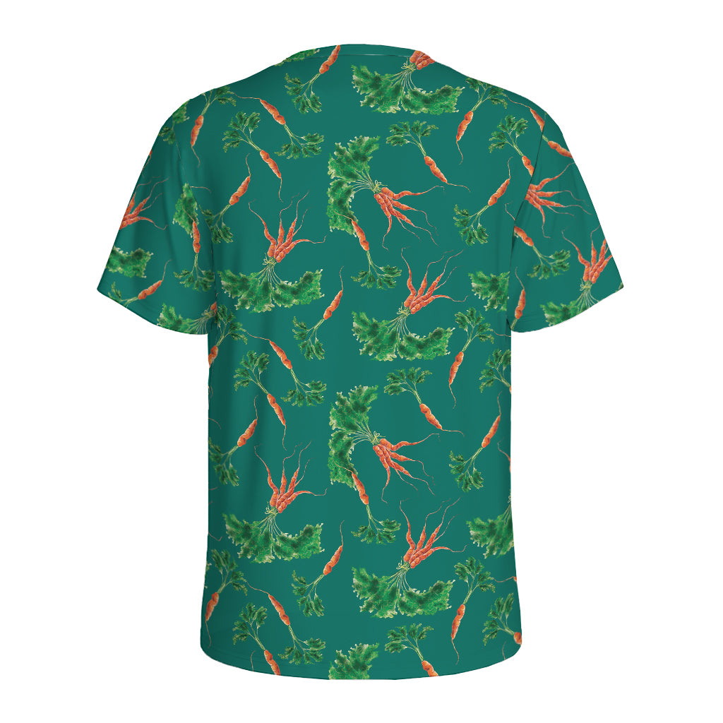 Watercolor Carrot Pattern Print Men's Sports T-Shirt