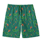 Watercolor Carrot Pattern Print Men's Swim Trunks