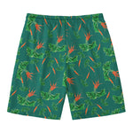 Watercolor Carrot Pattern Print Men's Swim Trunks