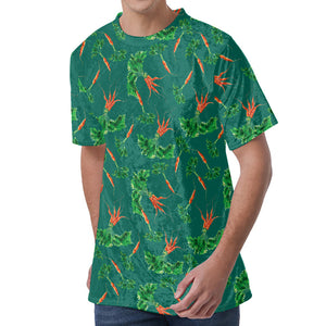 Watercolor Carrot Pattern Print Men's Velvet T-Shirt