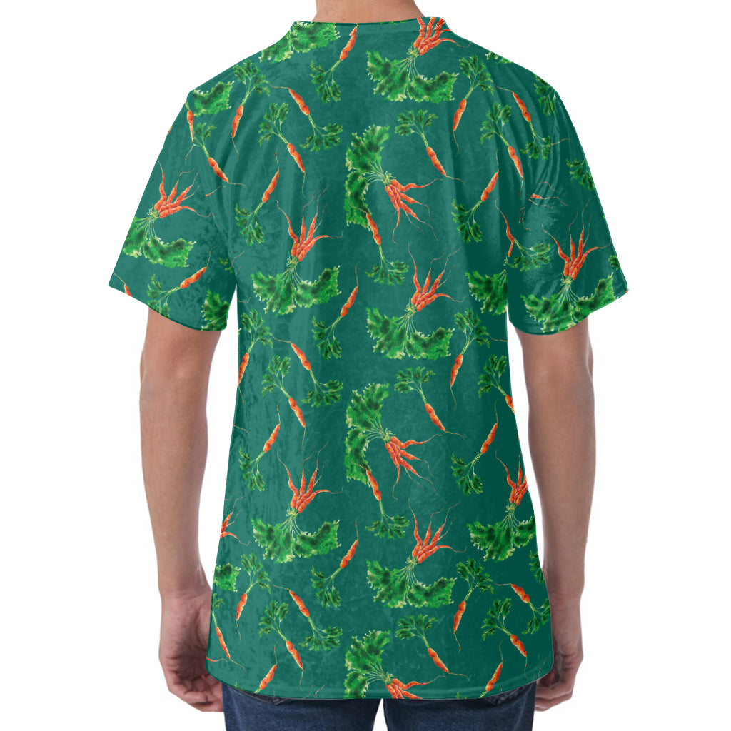 Watercolor Carrot Pattern Print Men's Velvet T-Shirt