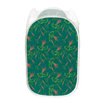 Watercolor Carrot Pattern Print Mesh Laundry Hamper