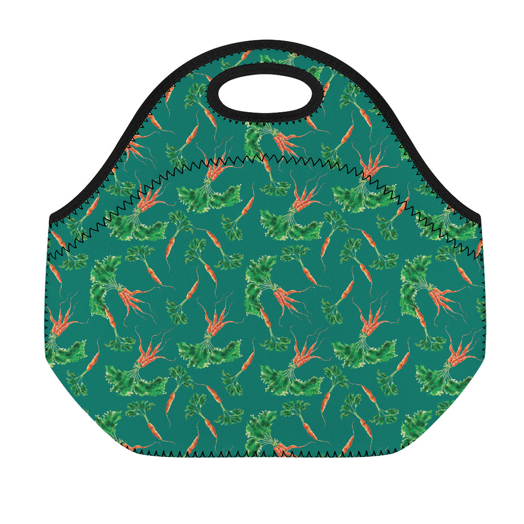 Watercolor Carrot Pattern Print Neoprene Lunch Bag