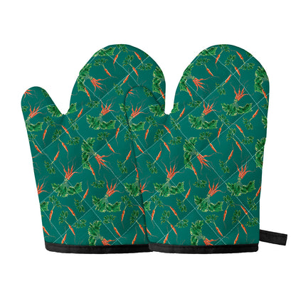 Watercolor Carrot Pattern Print Oven Mitts