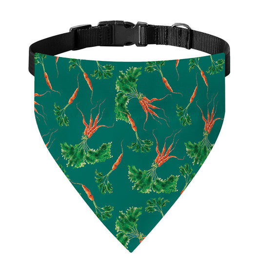 Watercolor Carrot Pattern Print Over The Collar Dog Bandana