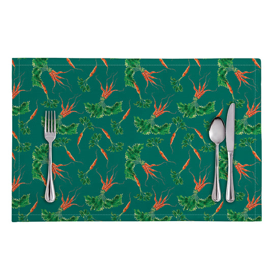 Watercolor Carrot Pattern Print Placemat