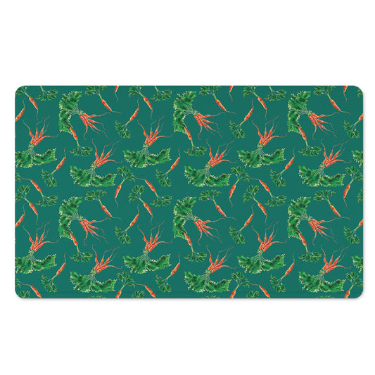 Watercolor Carrot Pattern Print Polyester Doormat