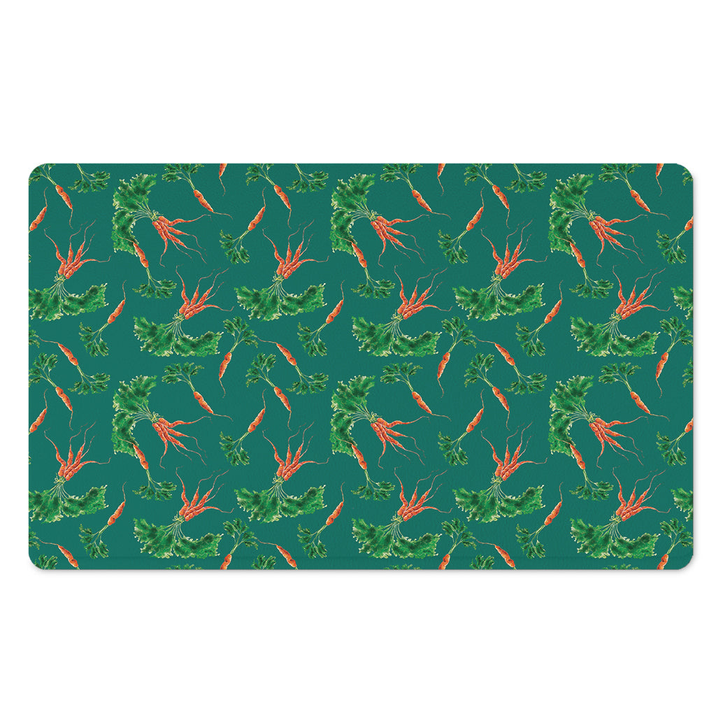 Watercolor Carrot Pattern Print Polyester Doormat