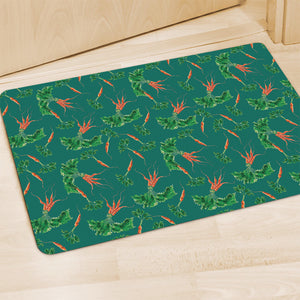 Watercolor Carrot Pattern Print Polyester Doormat