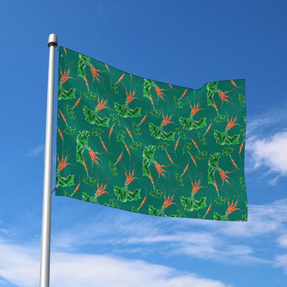 Watercolor Carrot Pattern Print Polyester Flag