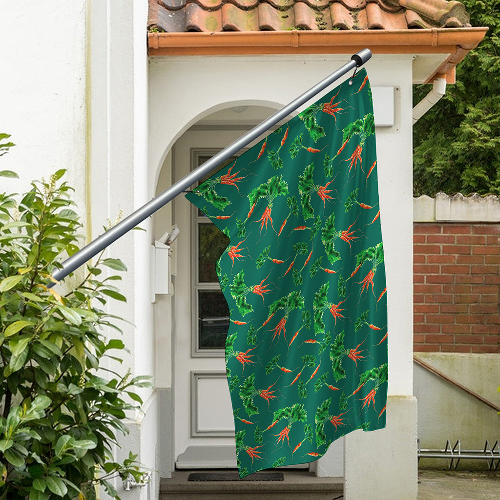 Watercolor Carrot Pattern Print Polyester Flag