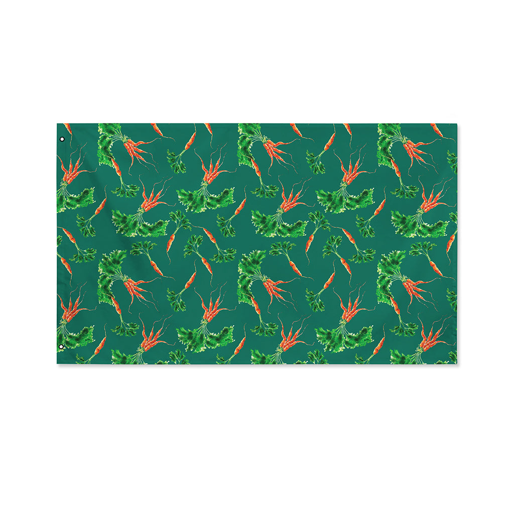 Watercolor Carrot Pattern Print Polyester Flag