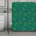 Watercolor Carrot Pattern Print Polyester Shower Curtain
