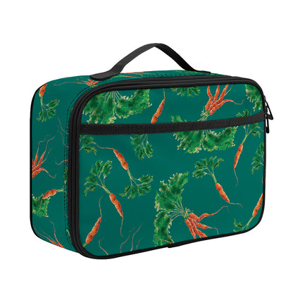 Watercolor Carrot Pattern Print Portable Lunch Bag