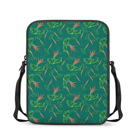Watercolor Carrot Pattern Print Rectangular Crossbody Bag