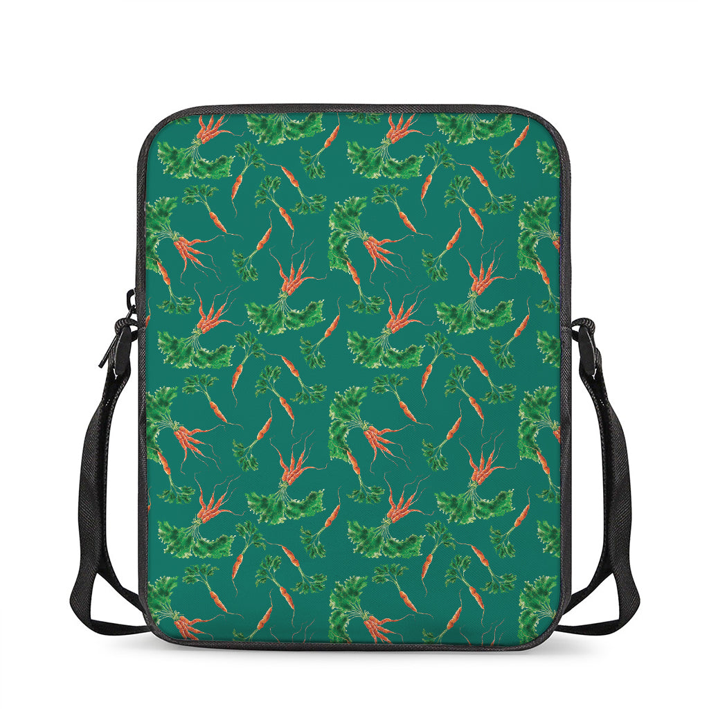 Watercolor Carrot Pattern Print Rectangular Crossbody Bag