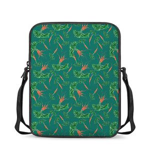 Watercolor Carrot Pattern Print Rectangular Crossbody Bag