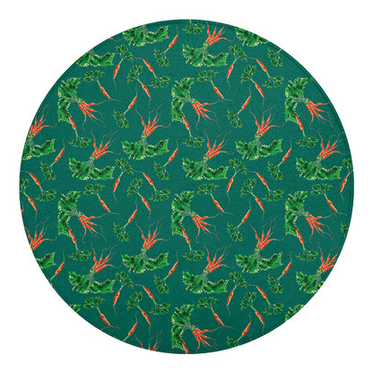 Watercolor Carrot Pattern Print Round Blanket