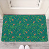 Watercolor Carrot Pattern Print Rubber Doormat