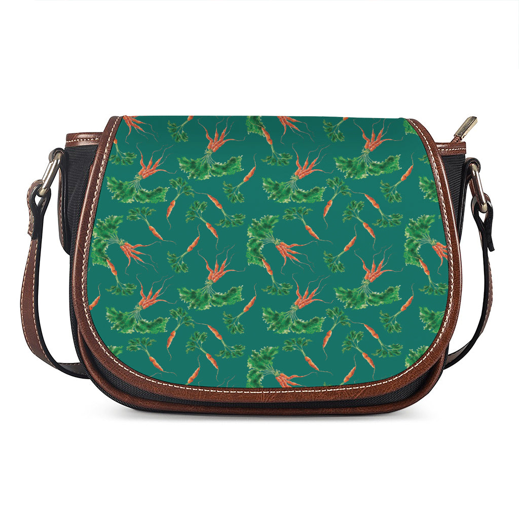 Watercolor Carrot Pattern Print Saddle Bag