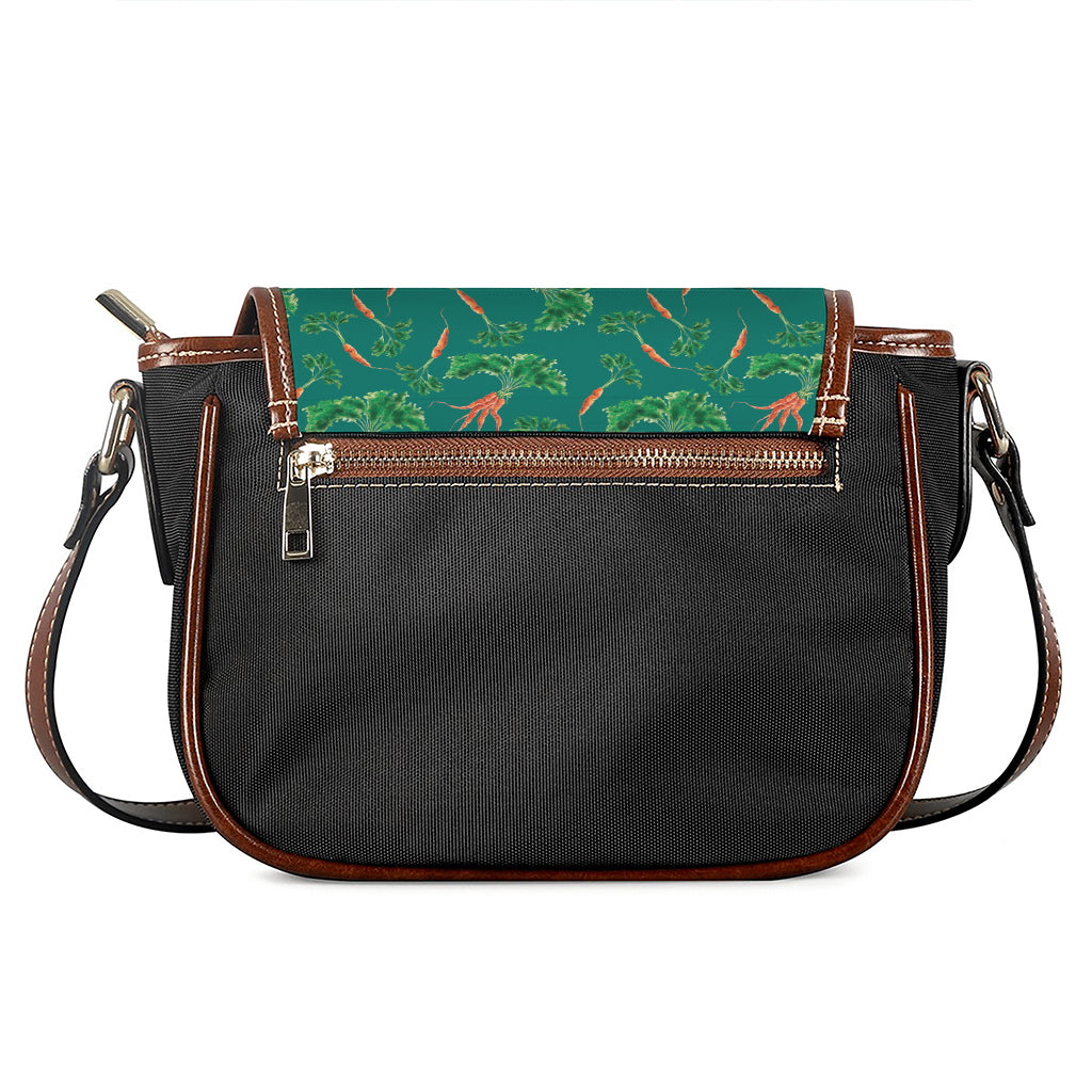 Watercolor Carrot Pattern Print Saddle Bag