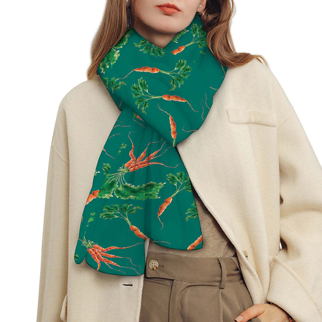 Watercolor Carrot Pattern Print Scarf