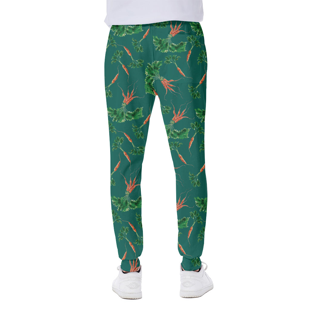 Watercolor Carrot Pattern Print Scuba Joggers