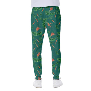 Watercolor Carrot Pattern Print Scuba Joggers