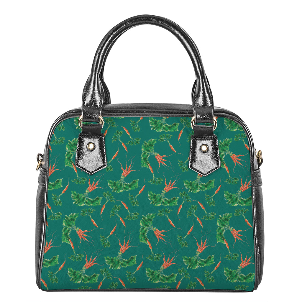 Watercolor Carrot Pattern Print Shoulder Handbag