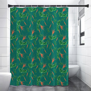 Watercolor Carrot Pattern Print Shower Curtain