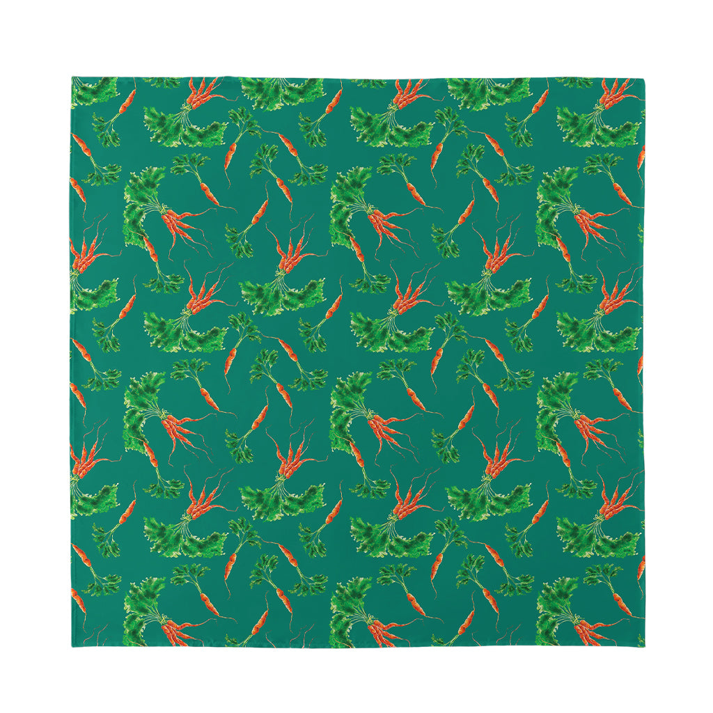 Watercolor Carrot Pattern Print Silk Bandana