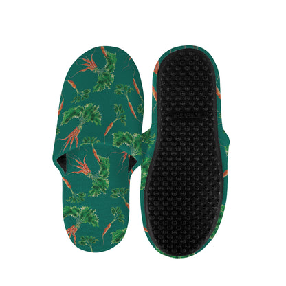 Watercolor Carrot Pattern Print Slippers