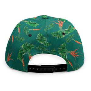 Watercolor Carrot Pattern Print Snapback Cap