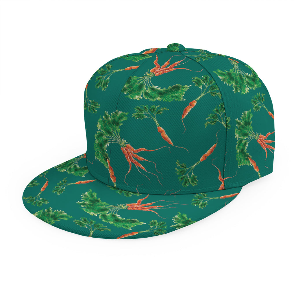 Watercolor Carrot Pattern Print Snapback Cap