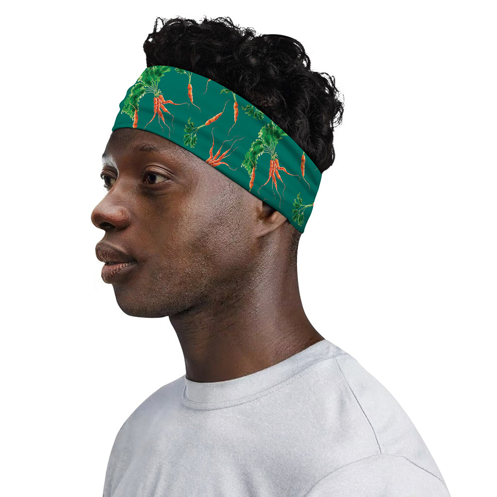 Watercolor Carrot Pattern Print Sports Headband