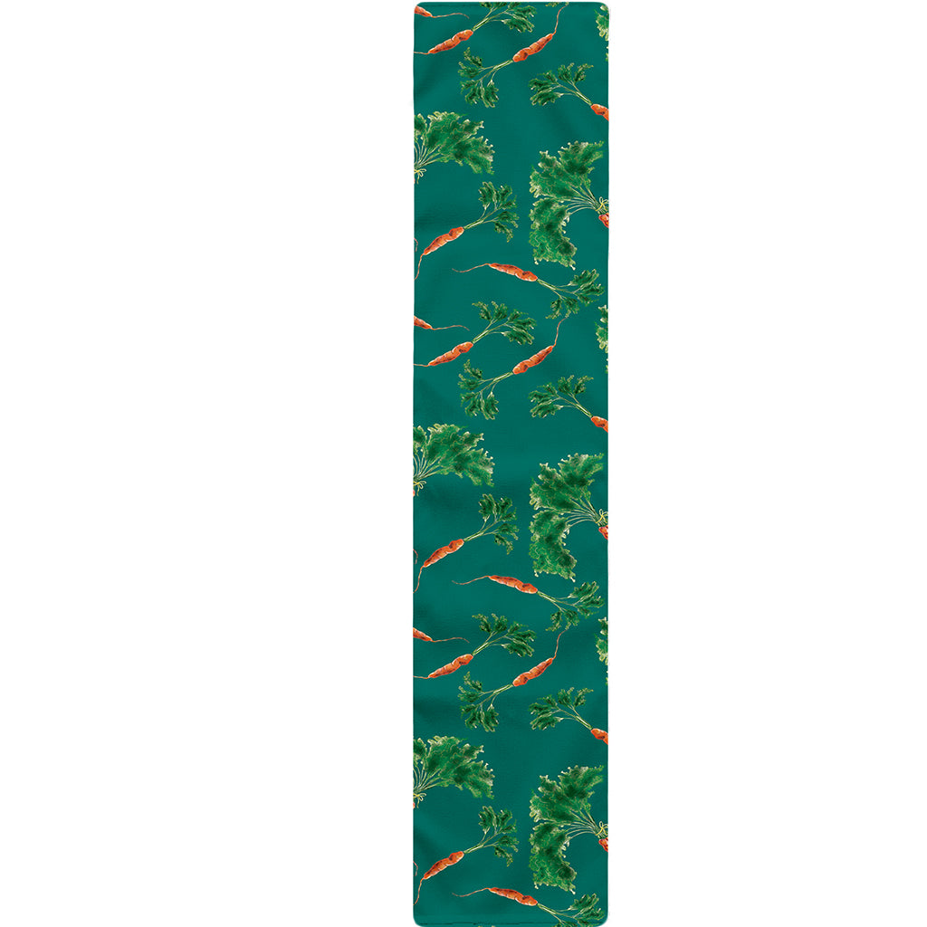 Watercolor Carrot Pattern Print Table Runner