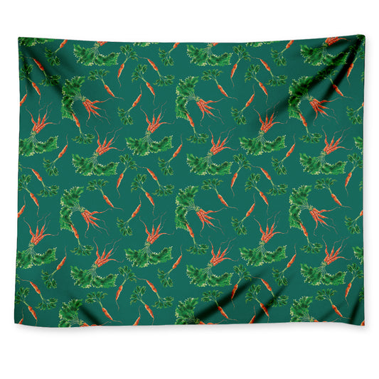 Watercolor Carrot Pattern Print Tapestry