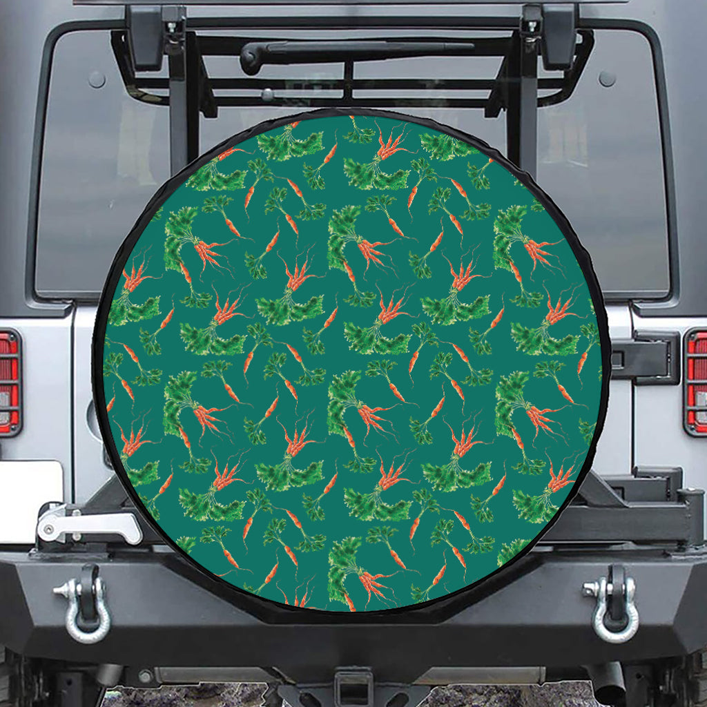 Watercolor Carrot Pattern Print Tire Cover