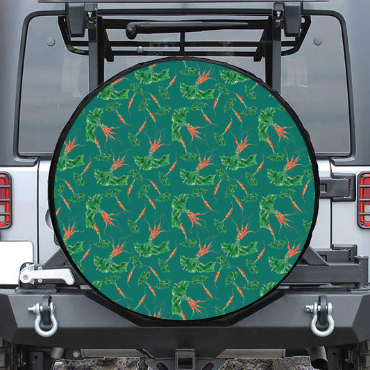 Watercolor Carrot Pattern Print Tire Cover