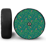 Watercolor Carrot Pattern Print Tire Cover With Camera Hole
